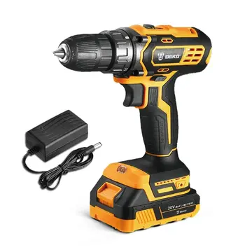 Parafusadeira Furadeira 3/8" 20V com Bateria e Carregador Bivolt LED Integrado Deko