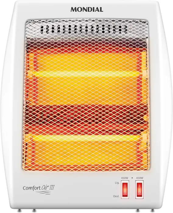 Mondial Aquecedor Quartzo Comfort Air III A-16, Branco/Cinza, 900W, 110V