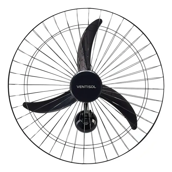 Ventilador de parede Ventisol Comercial 200W 3 pás plástico preto