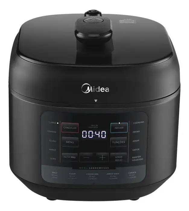 Panela de Pressão Elétrica 5L Nutri-pro Preta Midea 110/220V