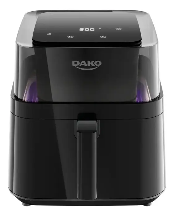 Fritadeira Air Fryer Dako Digital 6 Litros 360° 4 Em 1 Cor Preto