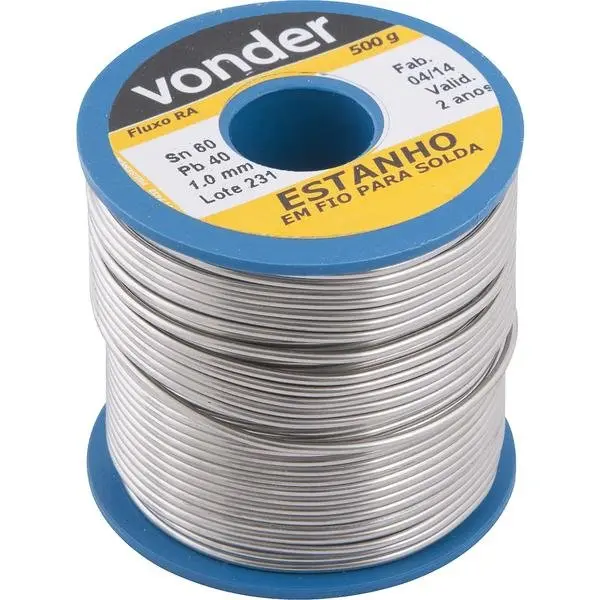 Estanho em fio 1 mm 60 x 40 com 500 g VONDER-7451604010