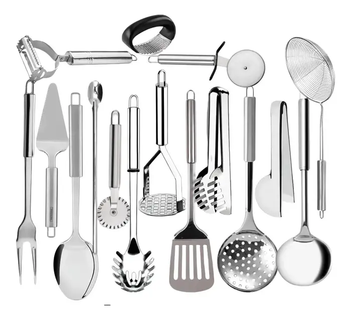 Jogo Com 16 Utensílios Inox Para