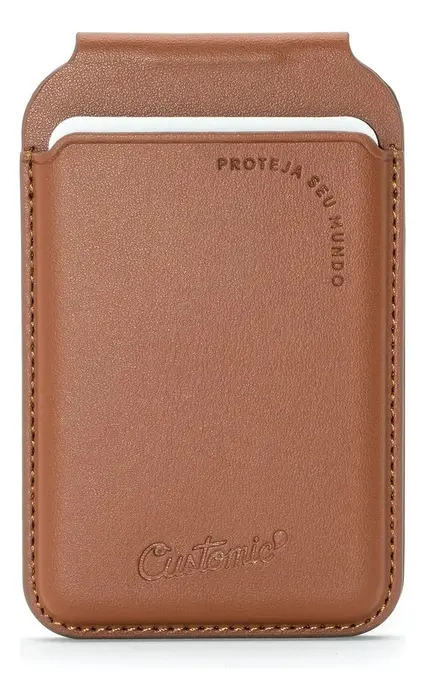 Carteira Customic Magsafe Allure Stand Com Suporte Universal Cor Brown