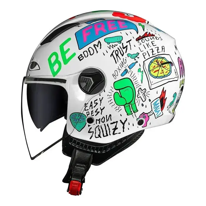 Capacete No Risk Orion Sv Free Branco/laranja